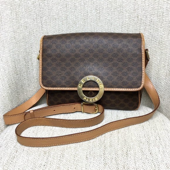 Authentic Celine brown crossbody bag Macadam pattern - Picture 1 of 16